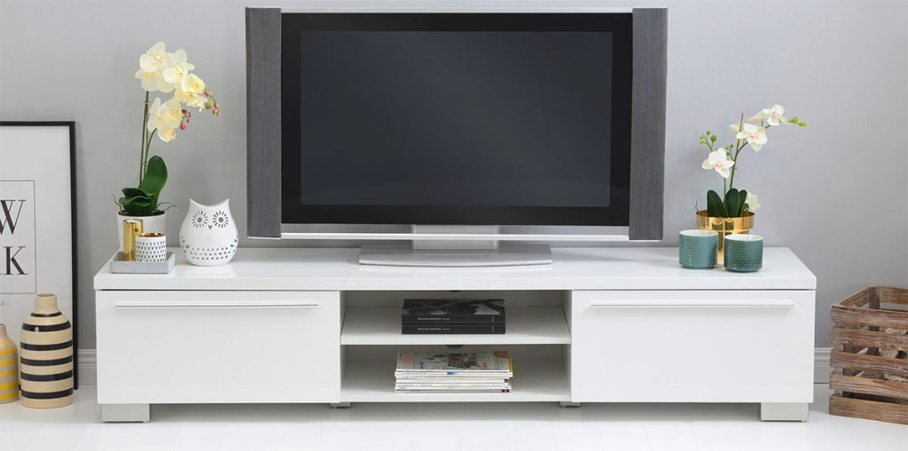 TV-möbel i vit högblank